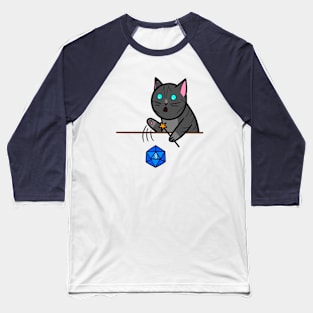 "Dice Cat Tee" role-playing t-shirt. Baseball T-Shirt